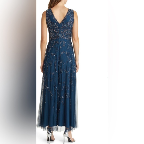 Pisarro Nights Beaded Mesh Gown - Picture 3 of 10